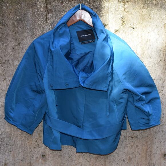 Club Monaco Blue Cropped Jacket Women’s Size L - Picture 1 of 3